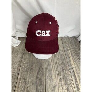 Vintage Red Richardson Snapback Hat Cap Adjustable CSX American Flag